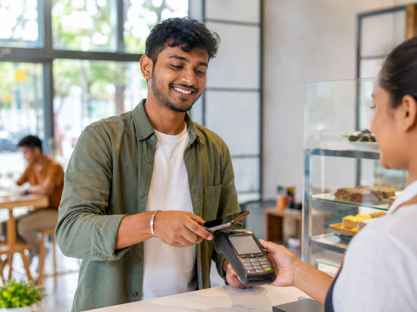 Customer earning Volt loyalty points during a purchase